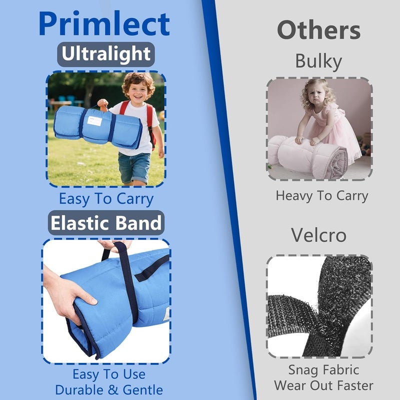 PRIMLECT Lightweight Toddler Nap Mat Perfect for Warm Sleepers, Portable Sleeping Bag with Removable Pillow and Fleece Blanket, Washable, Great for 3 Seasons, Daycare, Preschool, Boy and Girls - Image 4